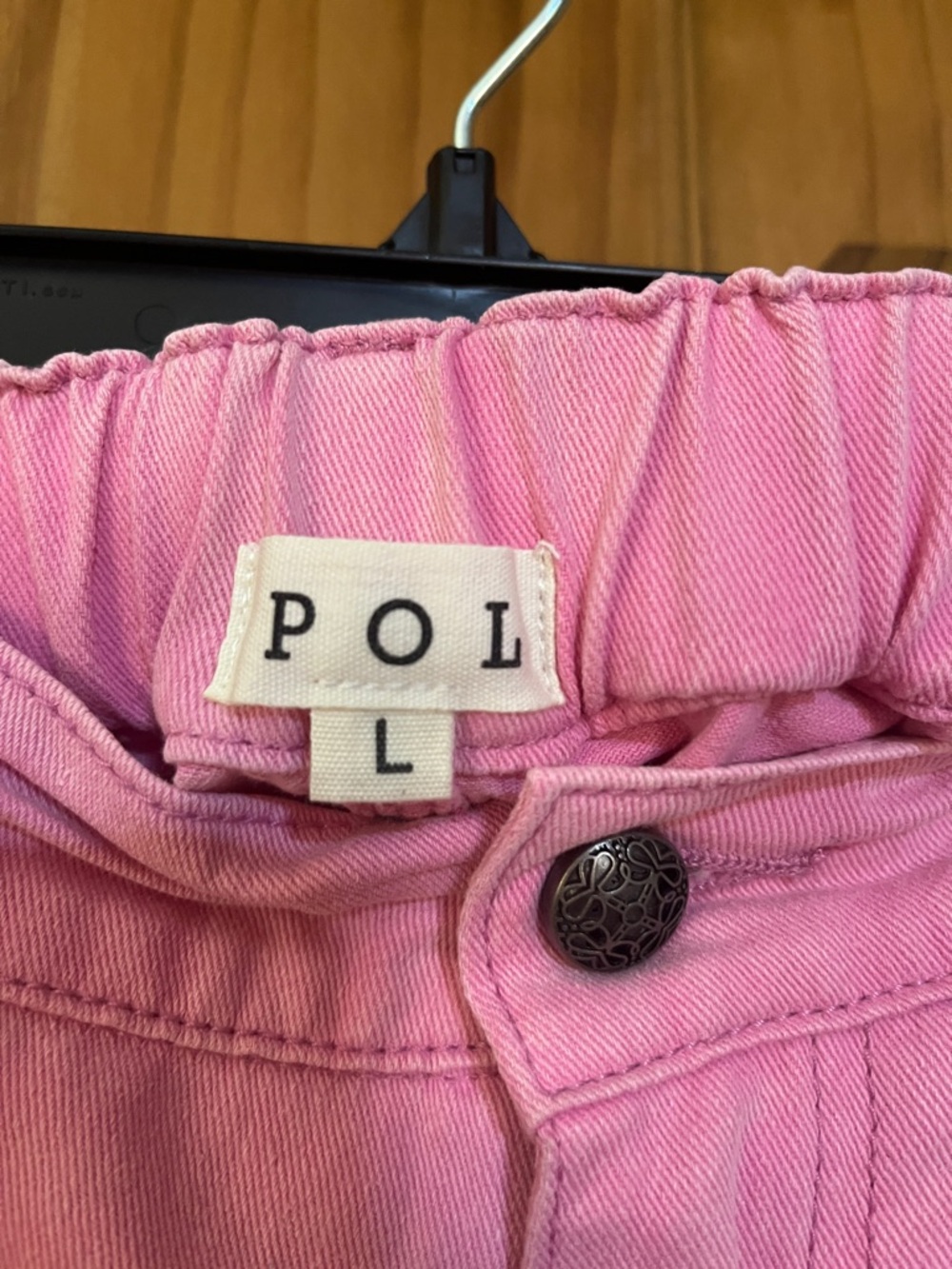 POL Pink Distressed Cargo Joggers with Cream Lace Patches - Picture 4 of 4